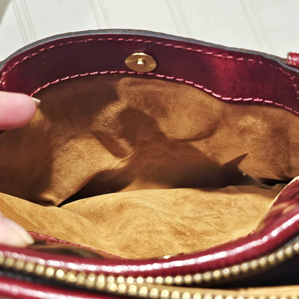 Patricia Nash Paris Leather Floral Crossbody Satchel - Picture 10 of 11